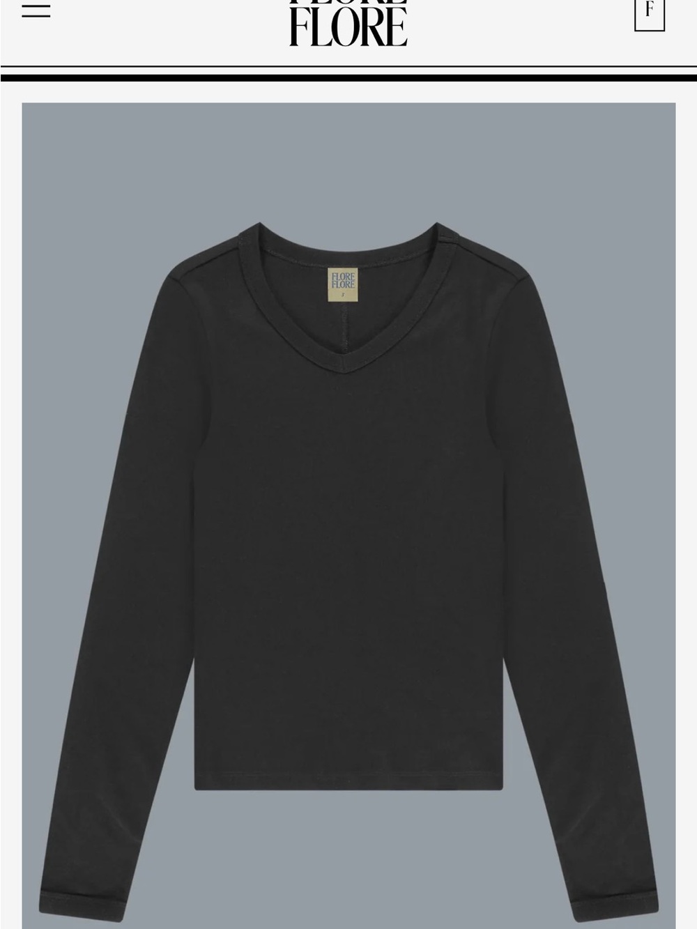 Flore Flore Jill Longsleeve Black V-Neck Top - Picture 6 of 6